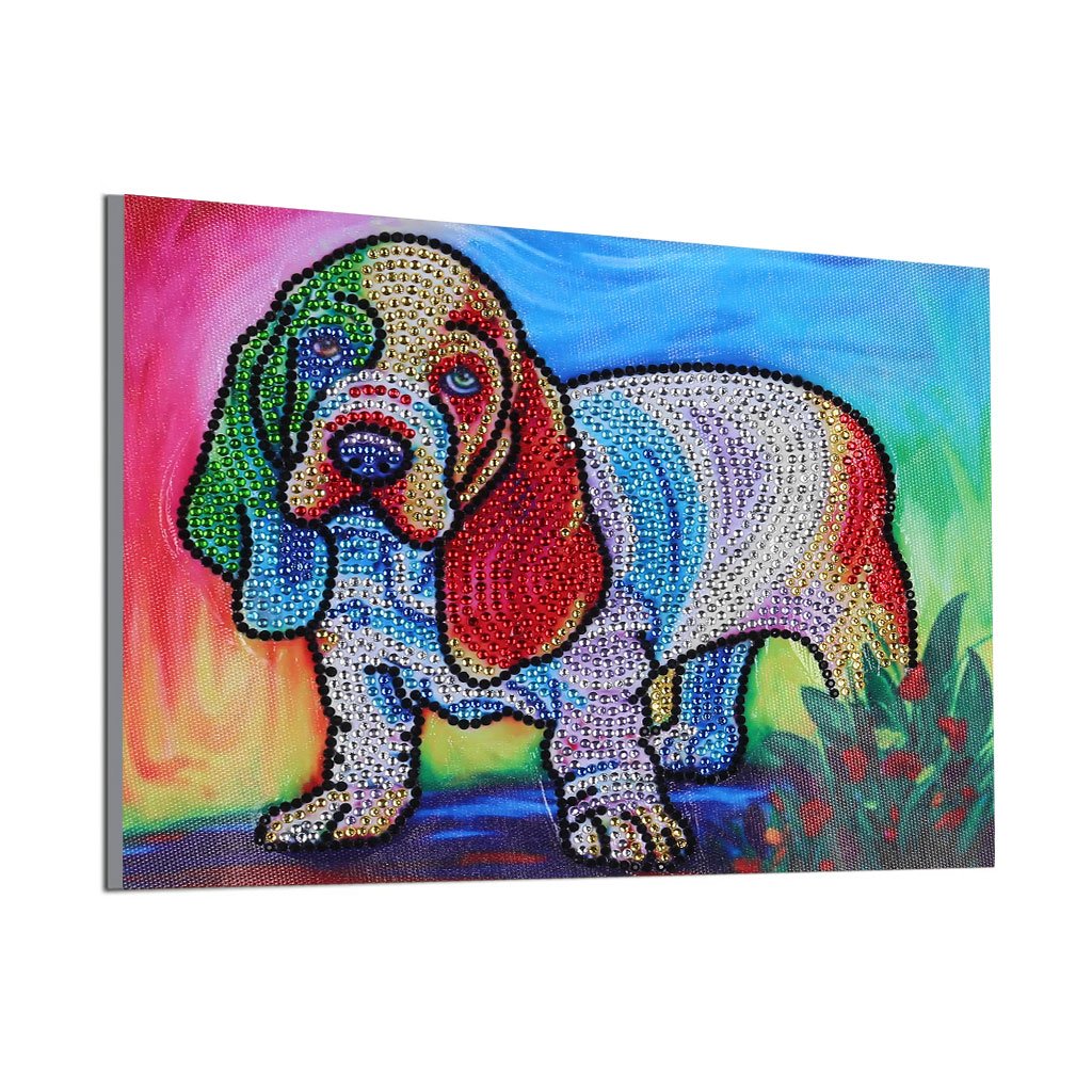 Kleurrijk Little Hond - speciaal diamond painting