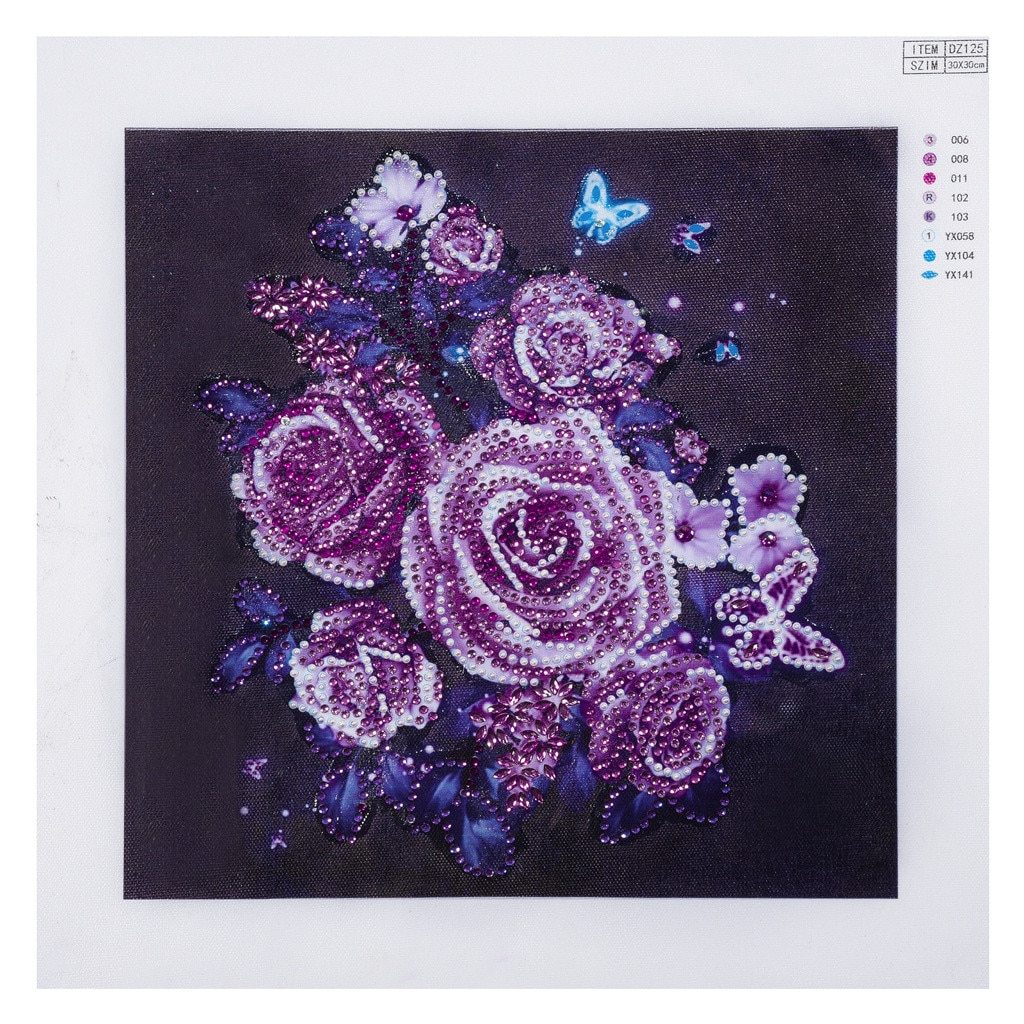 paarse roos - speciaal diamond painting