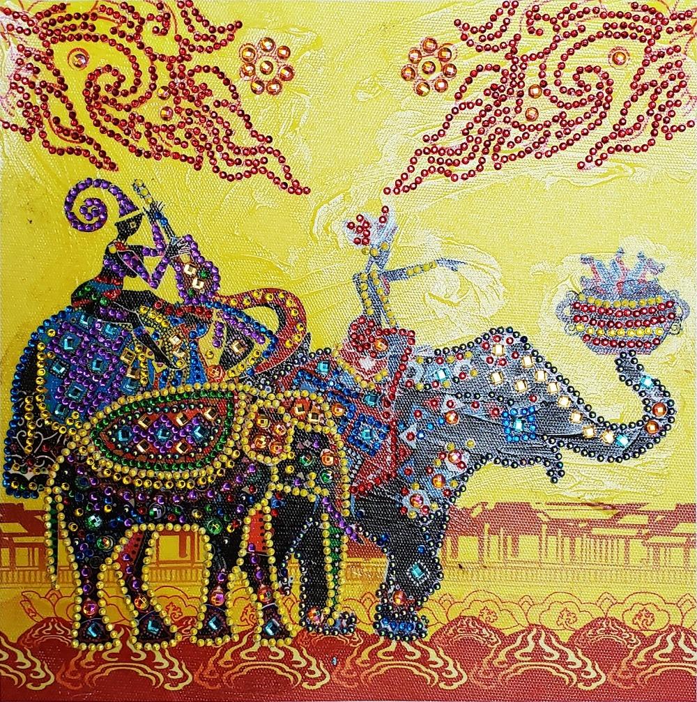 Indische koninklijke olifant - speciaal diamond painting