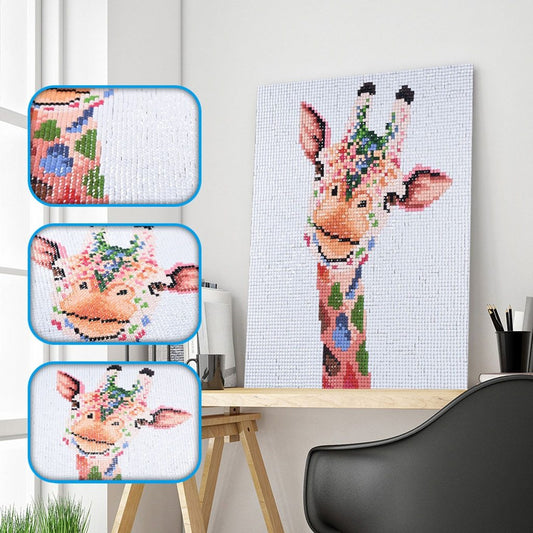 Gekleurde Vlekken Giraffe - speciaal diamond painting