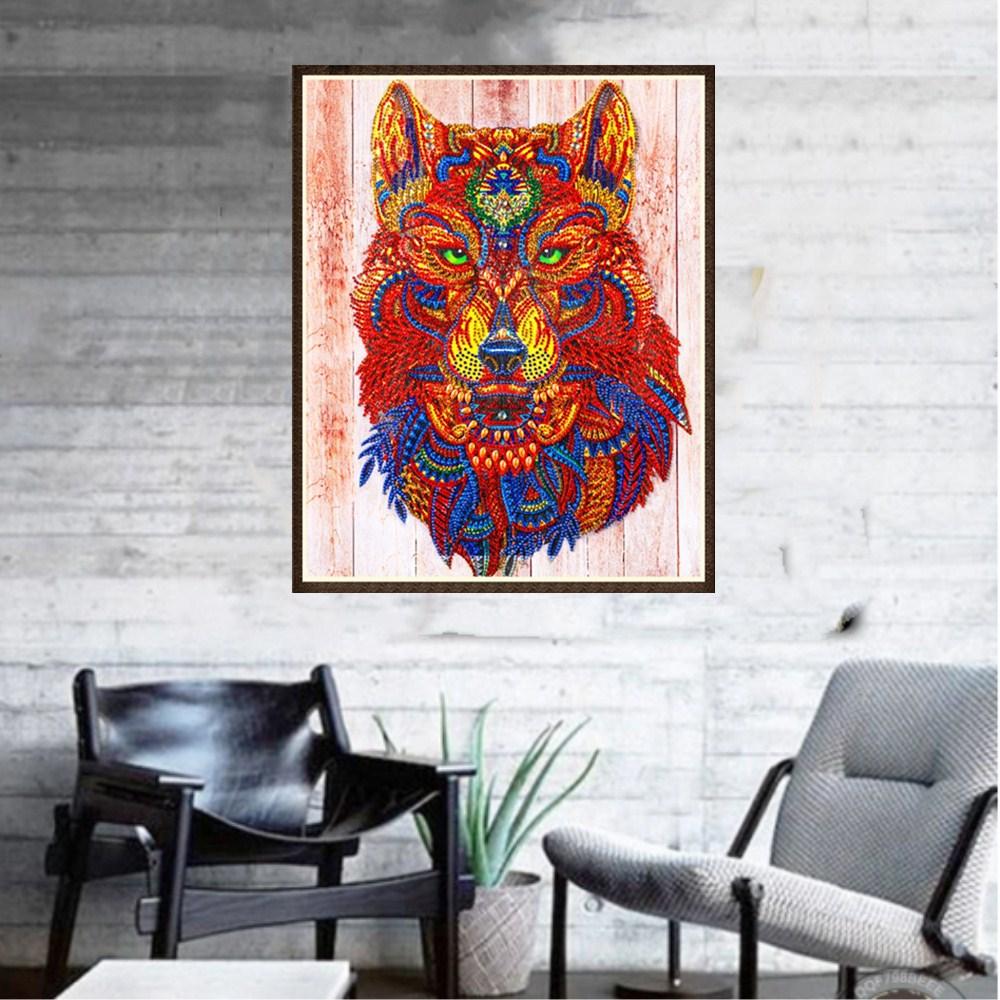 Oude mythische wolf - speciaal diamond painting