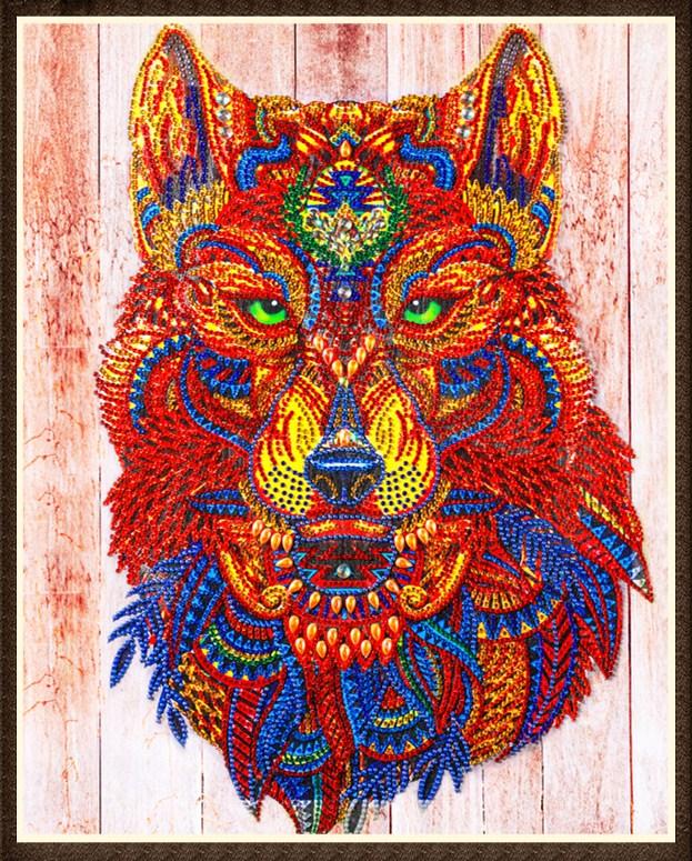 Oude mythische wolf - speciaal diamond painting