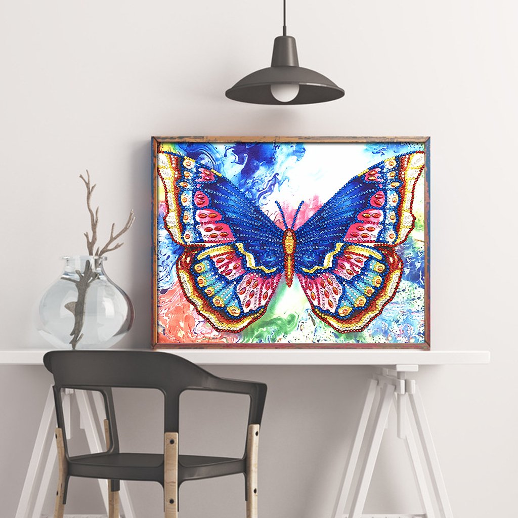Kleurrijke vlinder - speciaal diamond painting