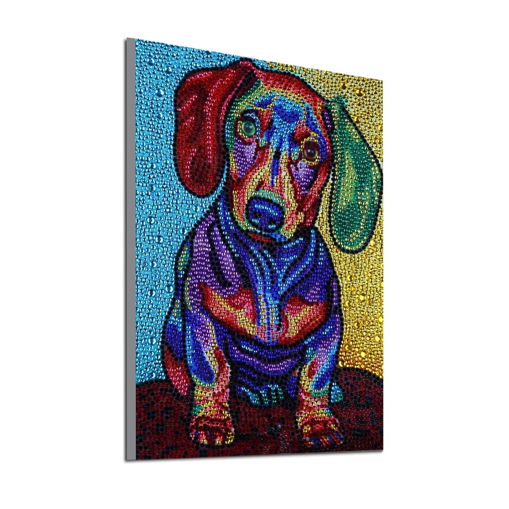 Kleurrijke hond - speciaal diamond painting