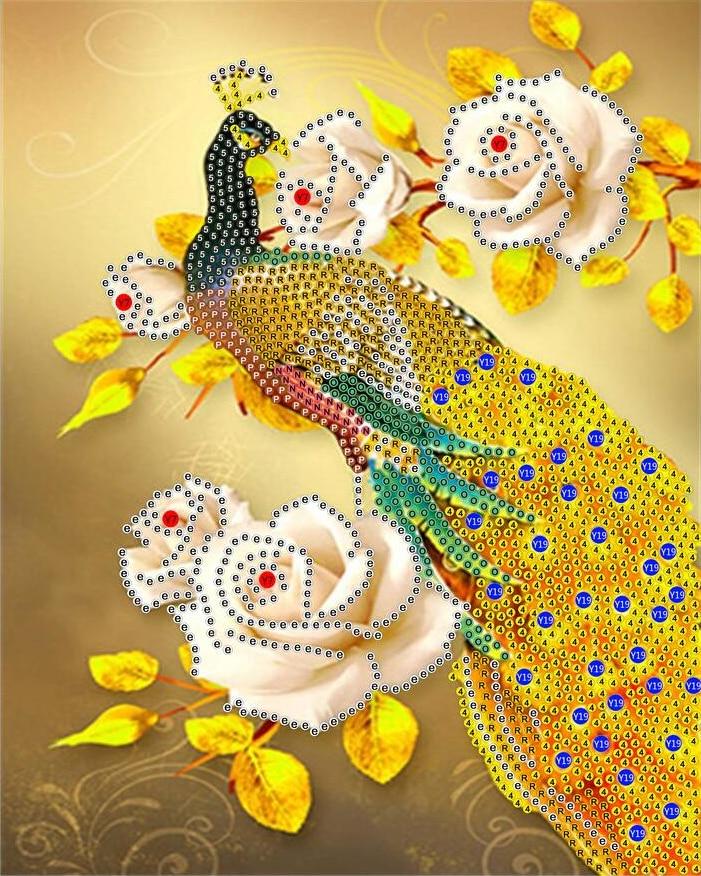 Gouden pauw - speciaal diamond painting