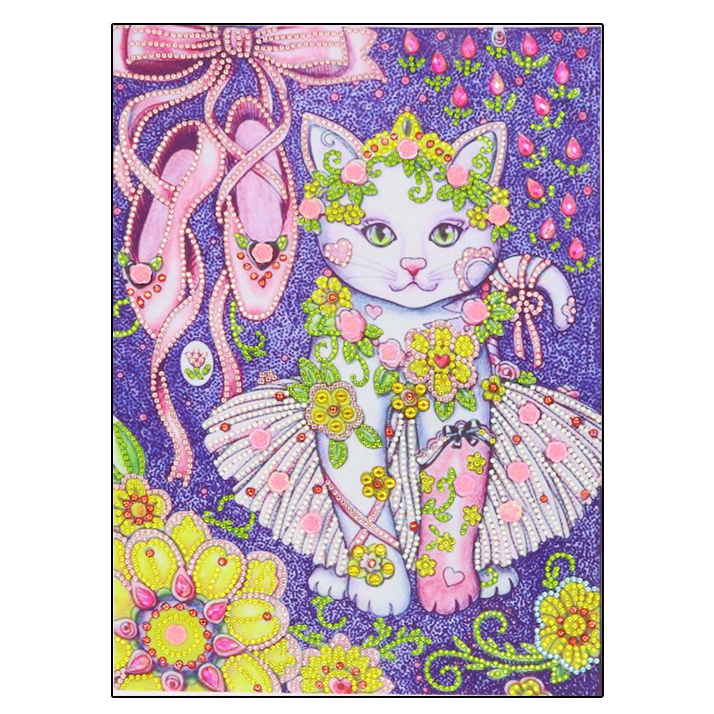 schattige witte kat - speciaal diamond painting