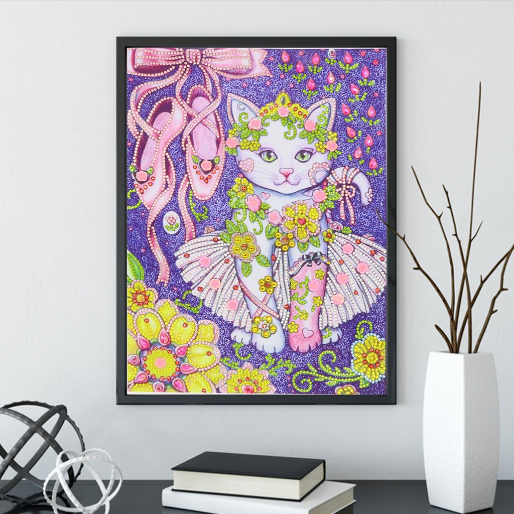 schattige witte kat - speciaal diamond painting