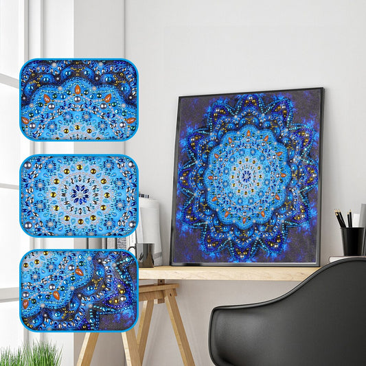 Blauwe Mandala speciaal diamond painting