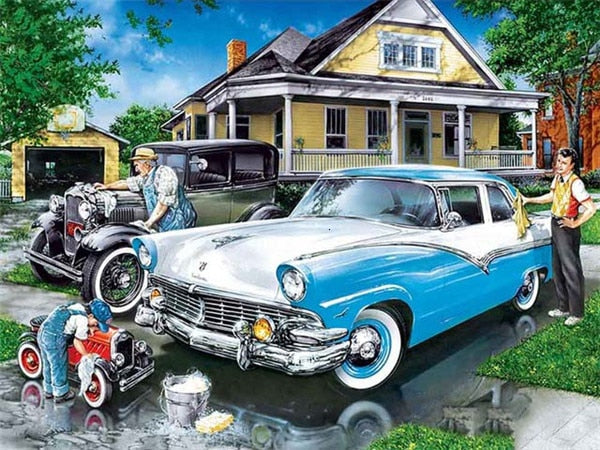 Beroemde vintage Ford Fairlane - diamond painting-set