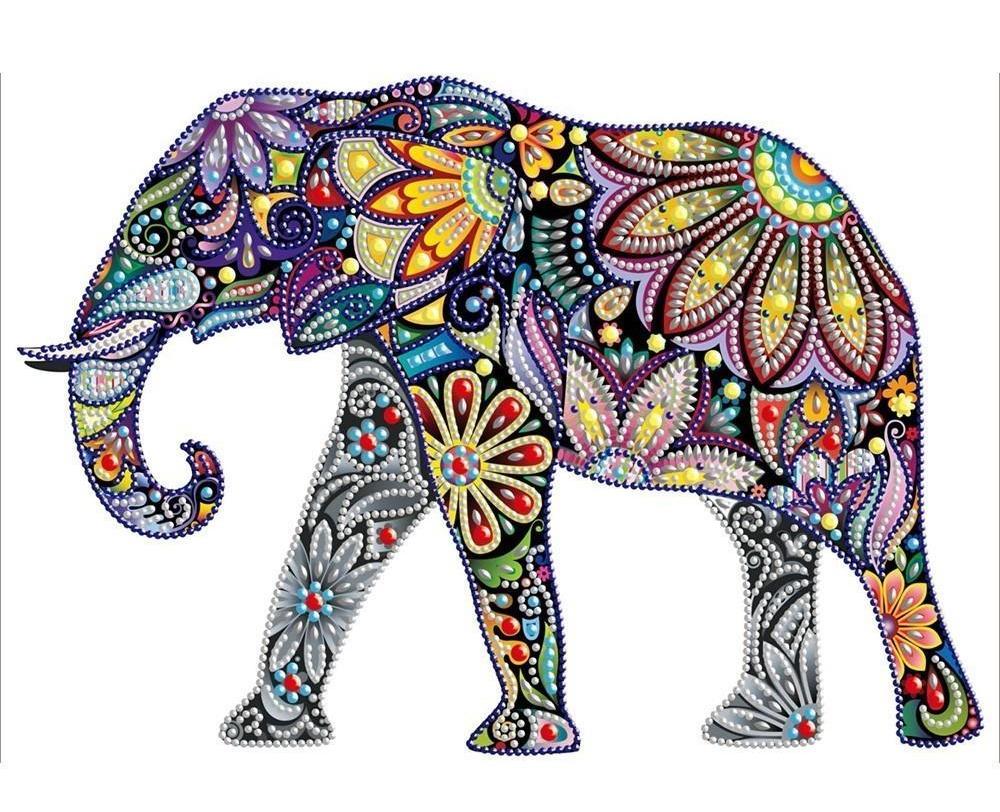 floral elephant diamond art